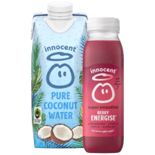 Innocent smoothie fles à 300/750 ml
of kokoswater pak à 500 ml